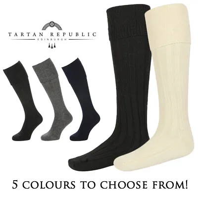 New Mens Highland Kilt Hose Socks - Premium Wool Blend - Small Medium Or Large • $12.45