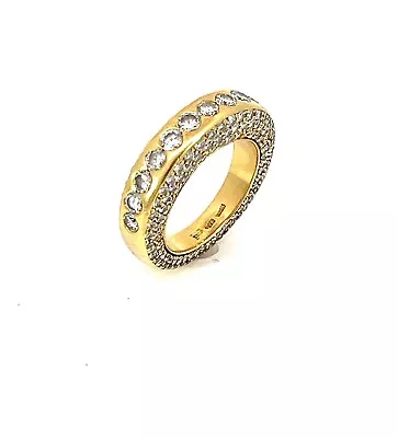 Pasquale Bruni 18k Yellow Gold 3.30 Carat Pave Diamond Wide Band Ring • $9500