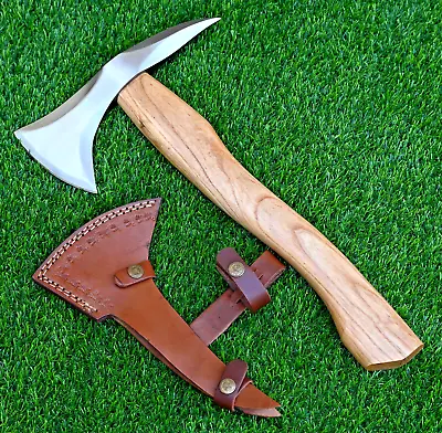 High Polish Tactical Viking AXE Hatchet - Hand Forged Carbon Steel W Seath 873 • $69.99