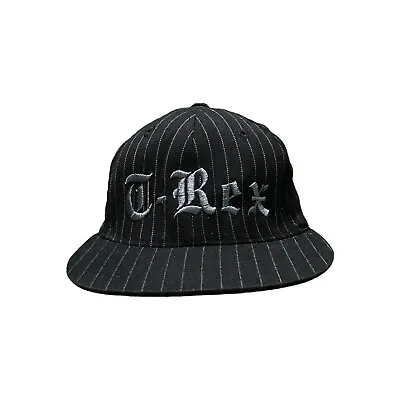 LIDS Hat Cap Pinstriped Fitted T-Rex Embroidered Size 6 7/8 • $10.14