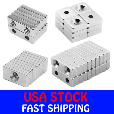 N35 Countersunk Block Strong Magnets Rare Earth Neodymium Hole Various Sizes • $8.10