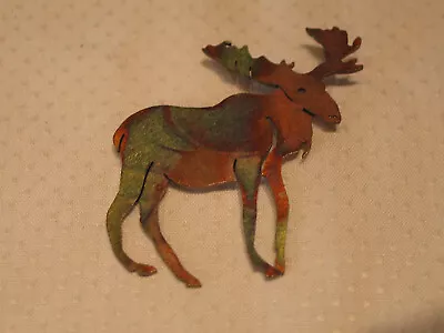 Hand Cut Hand Made Solid Copper Moose Brooch Pin 2 Inches • $23