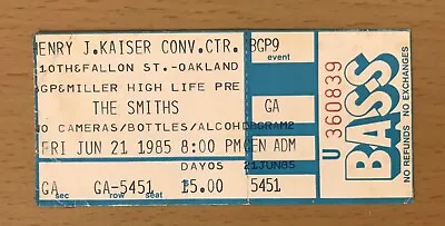 1985 The Smiths Meat Is Murder Tour Oakland Ca. Concert Ticket Stub Morrissey • $124.99