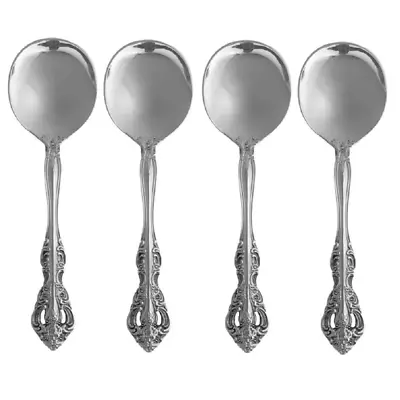 Oneida Michelangelo 18/10 Stainless Steel Round Bowl Soup Spoon (Set Of Four) • $69.99