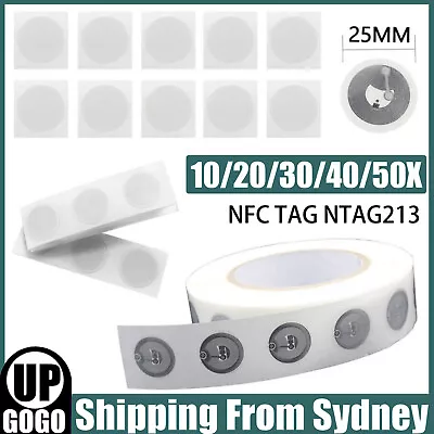 UP 50X NFC TAG Sticker NTAG 213 Universal Label RFID Tag For Android NFC Phones  • $6.65