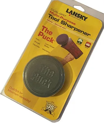 Lansky The Puck Blade Sharpener Dual Grit Grinding Stone Axe Machete Mower Tool • £16.99