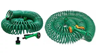 15M 30M Garden Hose Pipe Expandable Coil Retractable Spray Gun Tap Connector NEW • £12.89