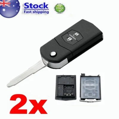 $17.14 • Buy 2X 2B Remote Flip Car Key Shell Fob For Mazda 2 3 5 6 RX7 RX8 MX5 CX7 CX9 BT50