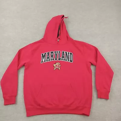 Maryland Terrapins Hoodie Mens XL Red Sweatshirt Hooded NCAA Stadium Athletics • $23.99