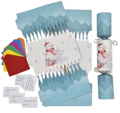 Christmas Cracker Kit 12 Make Your Own Crackers Hats Snowman • £8.99