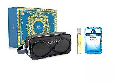 VERSACE EAU FRAICHE By Versace 3 PIECE GIFT SET - 3.4 OZ EAU DE TOILETTE SPRAY • $65.06