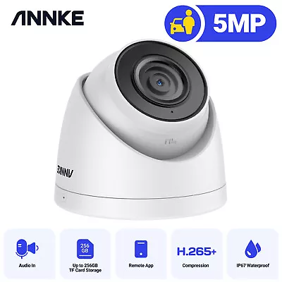 ANNKE HD 5MP Outdoor POE CCTV IP Camera Audio In 3K Dome Security 24/7 Recording • £39.99