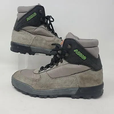 Vintage Asolo LiteFlex Womens Hiking Boots Gray Leather Vibram Size 7 • $38.23