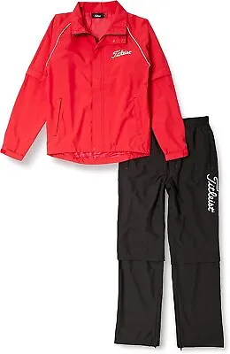 Titleist JAPAN Golf Stratch Rain Wear Jacket Pants Red 2015 TSMR1592 Size US M • $76