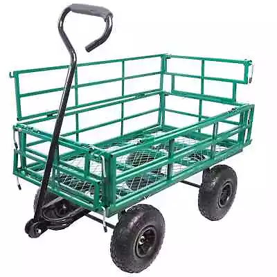 Heavy Duty Utility Wagon Cart 1100lbs Garden Carts Dump Wagon Tall Foldable • $139.99