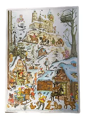 Vintage West German Christmas Advent Calendar Paperboard Holiday Decor Germany • $15