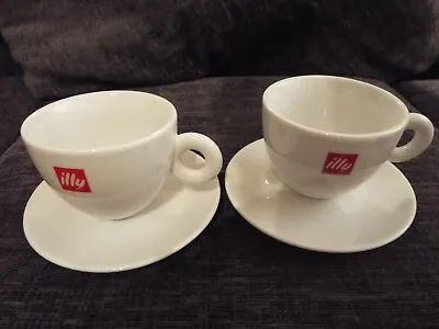 £17.99 • Buy 2x Illy CAPPUCCINO COFFEE CUPS AND SAUCERS Excellent Condition