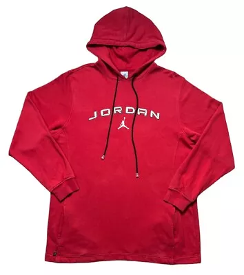 Vintage Men’s JORDAN Red Embroidered Y2K Hoodie Pullover Sweatshirt Nike 2XL • $49.99