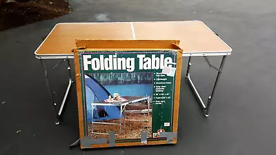 Vintage Camping Table Great Outdoors Folding Table In Orig Box 30x60x28 • $139.95