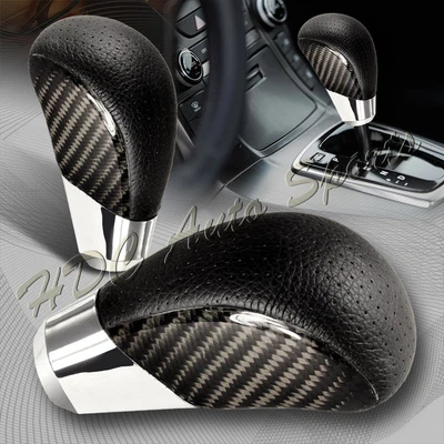 $22.99 • Buy VIP Real Carbon Fiber PVC Leather Manual MT Gear Shift Shifter Knob Universal