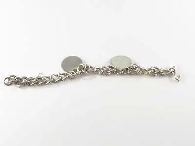 C1950’s Unisex Sterling Heavy Curb Link 7  Charm Bracelet 30.8 Grams • $38.25
