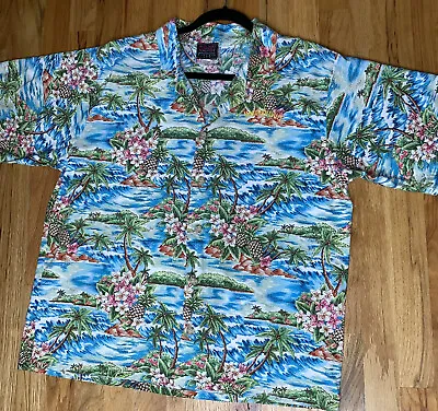 Jimmy Buffet Margaritaville Embroidered Hawaiian Floral Coconut Pineapple Shirt • $15.99