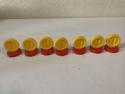 SUPER MARIO Chess Piece Pawn Gold Coin Coins Collectors Edition Lot Of 7 • $8.99