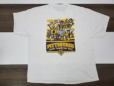 Vintage Mens XL Tampa Pittsburgh 12th Man Shirt White Tee Crew Short Sleeve • $10.50