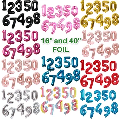 £1.75 • Buy Number Balloons 16  40  Large Mini Birthday Party Foil Helium Balloon 0123456789