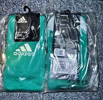 Football Socks Adidas Adisock 18 Knee High Sports Mens Kids Green Size 13C-2 X 1 • £8.99