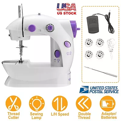 Portable Desktop Mini Electric Sewing Machine Handheld Household Tailor 2 Speed • $25.44