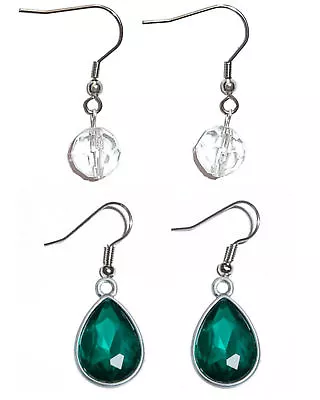 Birthstone Earrings By Hidden Hollow Beads - 2 Sets - In A Gift Box (May) • $9.99