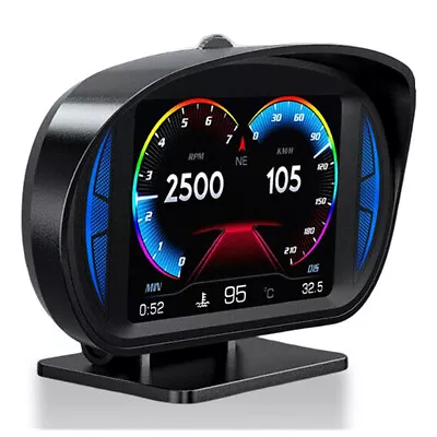 OBD2 Car Head Up Display HUD GPS Digital Speedometer Overspeed Alarm Slope Meter • $46.69