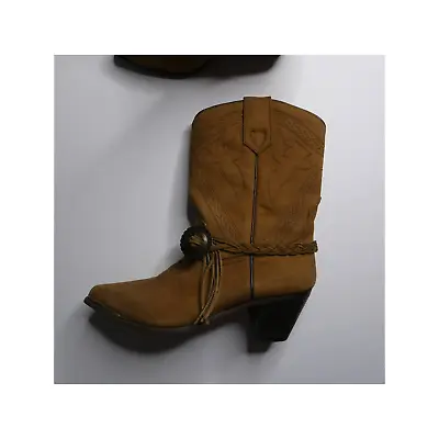 Women’s Cowboy Boots Brown Gold Tip Size 7.5 Oak Tree Farms • $48