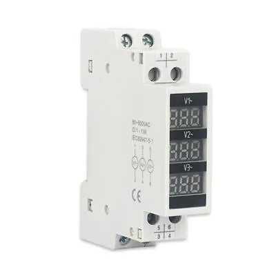 £10.91 • Buy AC 80-500v Digital Din Rail Voltmeter 3phase Electricity Meter Three-Phase Meter