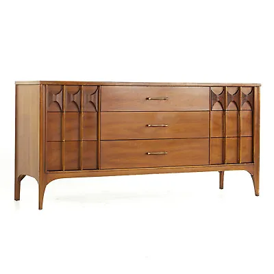 Kent Coffey Perspecta Mid Century Walnut And Rosewood 9 Drawer Lowboy Dresser • $3447