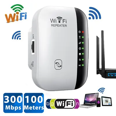 WiFi Signal Extender Range Repeater Booster Internet Amplifier 300Mbps UK • £9.98