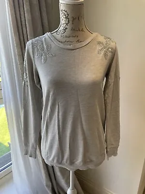 Women’s H&M Mama Maternity Sparkly Sequin Jumper Sweater Size Small UK 8-10 • £5