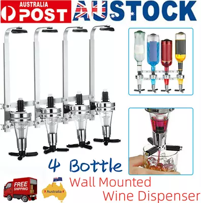 4 Bottle Stand Wall Mounted Pub Bar Optic Wine Dispenser Spirit Beer Drinks AU • $57.89