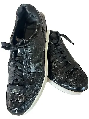 $4.50 • Buy Zara Man Black Crocodile Print Lace Up Sneakers Shoes