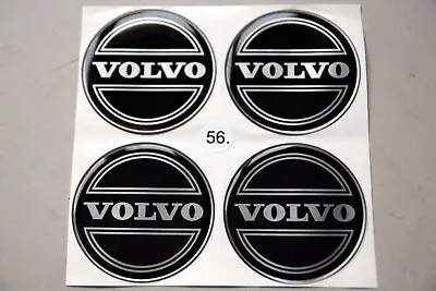 Rare VOLVO D= 56mm Alloy Wheel Center Cap Cover Logo Sticker Set BLACK • $27.90