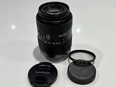 Panasonic Lumix G Vario 45-200mm F/4-5.6 Asph. Mega O.I.S. Zoom Lens + Filter • £109.99