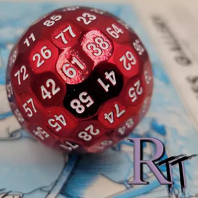 Metal Red D100 Polyhedral DND Die 100 Sided Dice Dungeons & Dragons RPG + Tin • $29.98