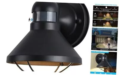  Motion Sensor Outdoor LED Porch Wall Light Fixtures Dusk To Dawn Black • $73.40