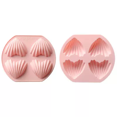  2 Pcs Four Cake Mold Madeleine Silicone Tin Pans For Baking Soap Molds Biscuit • £8.65