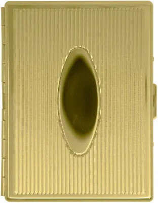 Gold Oval Compact (9 100s) Etched MetalPlated Cigarette Case & Stash Box • $16.99
