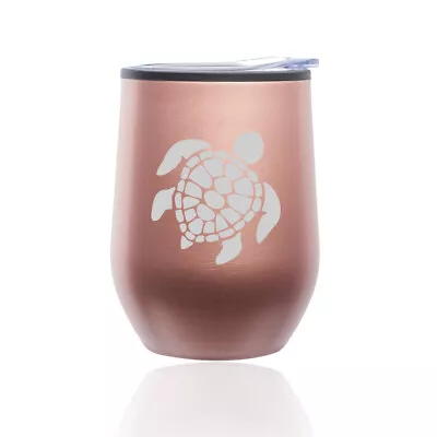 Stemless Wine Tumbler Coffee Travel Mug Glass Cup W/ Lid Sea Turtle • $15.99