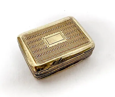 Georgian Era Gilt Sterling Silver Vinaigrette Box Ledsam & Vale Birmingham 1827 • $328.50