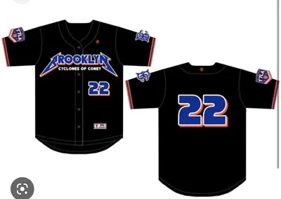 2022 Brooklyn Cyclones The 7 Line Sga Black Jersey Xl New York Mets Baseball • $27.95