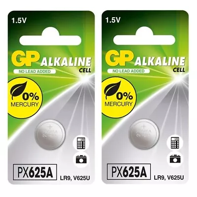 2 X GP PX625A Alkaline Button Cell Batteries 1.5V - 625A LR9 V625U L1560 EPX625G • £3.59